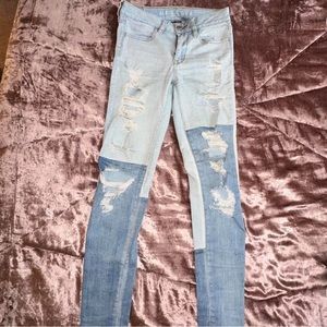American Eagle 2-Tone Skinny Jeans Size 2
